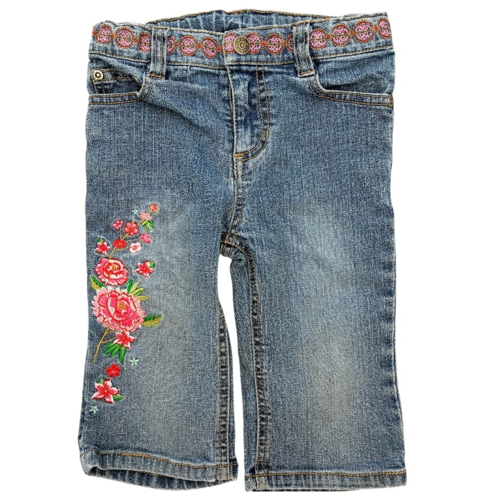 Ramie Cotton blend Embroidered Denim Kids Jeans by Cherokee 3T
